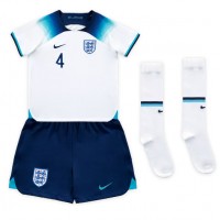 England Declan Rice #4 Hemmadräkt Barn VM 2022 Kortärmad (+ Korta byxor)